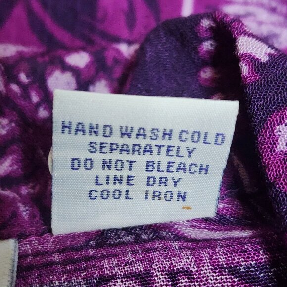 JM COLLECTION Purple Floral 2 Piece Outit Set Shirt Skirt Womens Size L Large - Picture 8 of 8